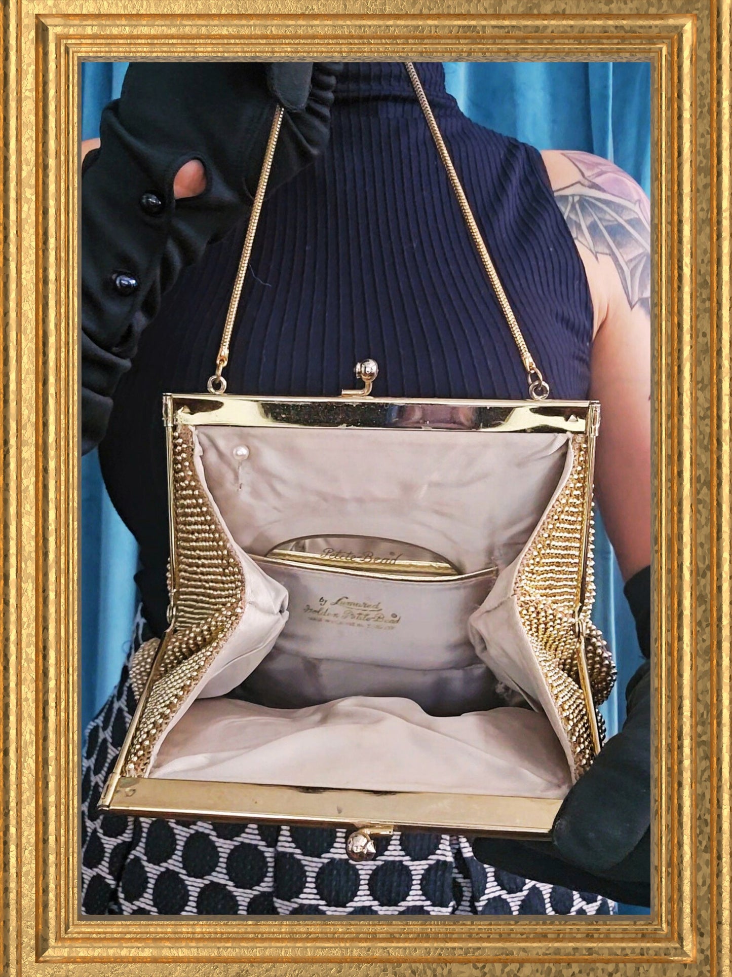 Style 2079 - "Lumured" Golden Petite Bead Handbag