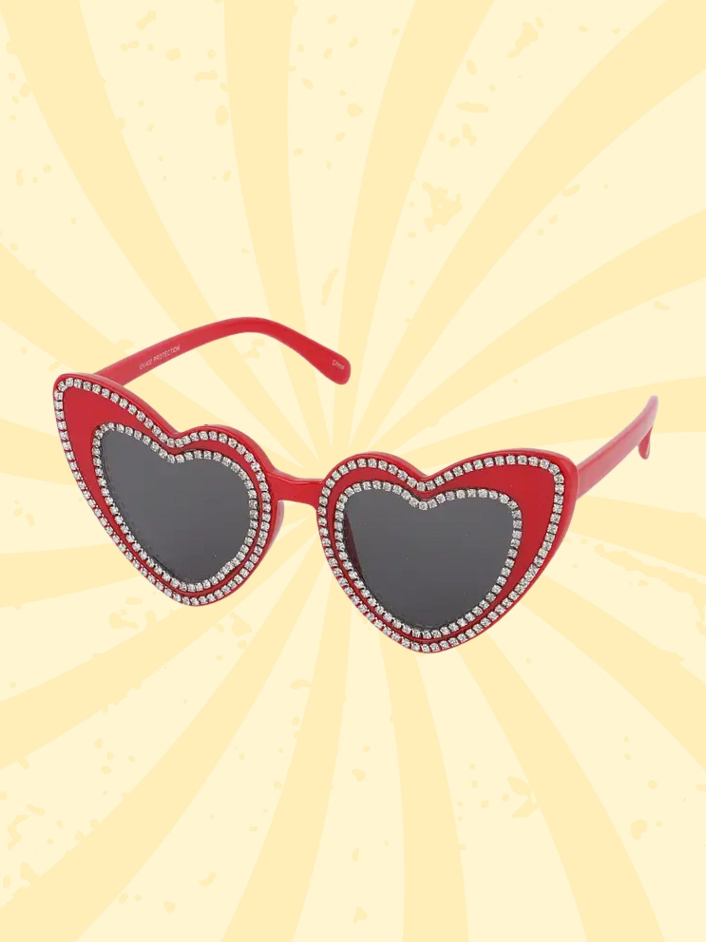 Retro Rhinestone Heart Sunnies