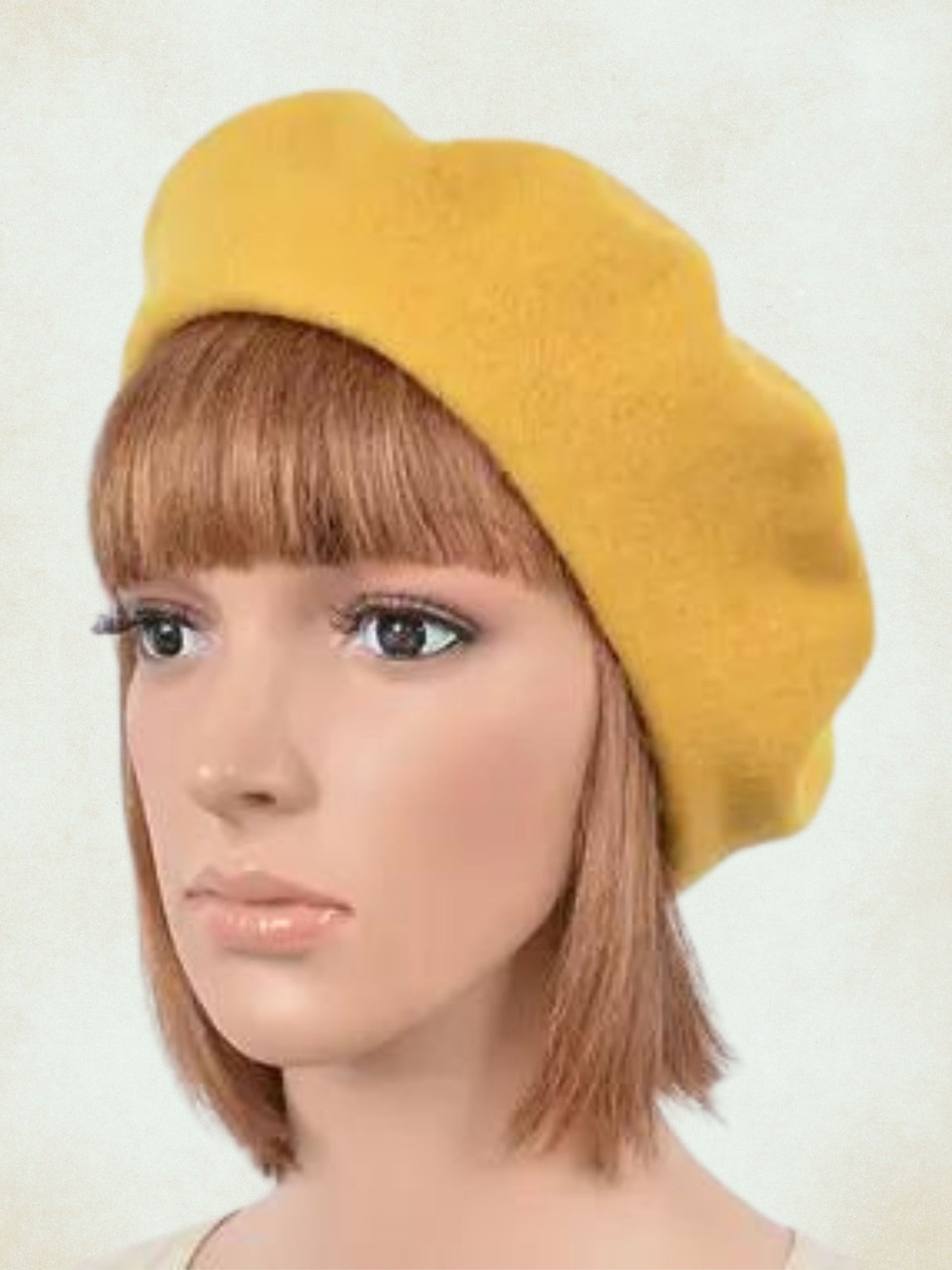 HAT1013 - Vintage Style Beret (Mustard)