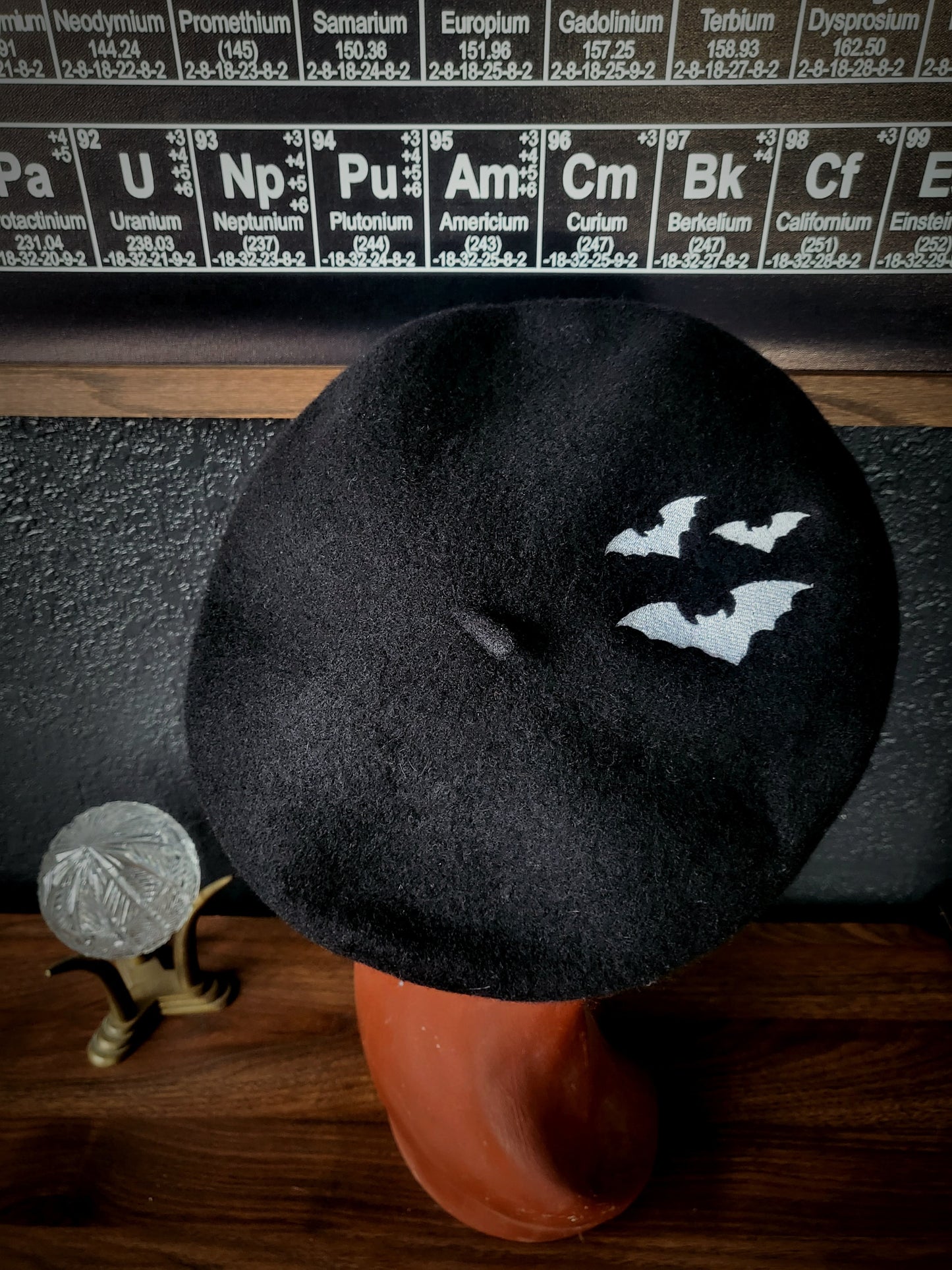 HAT56 - Embroidered Bats Black Beret