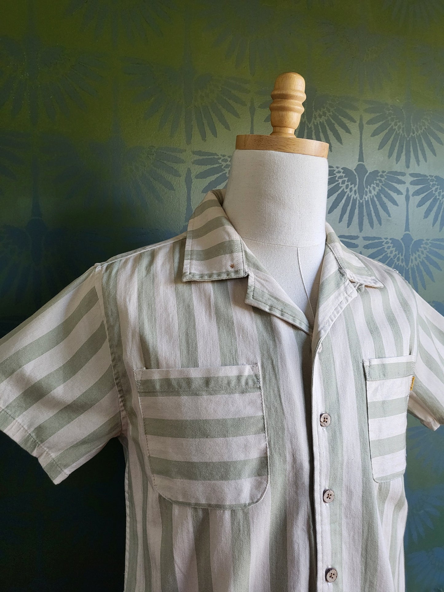 Bentley Striped Button Down Shirt - Seagrass