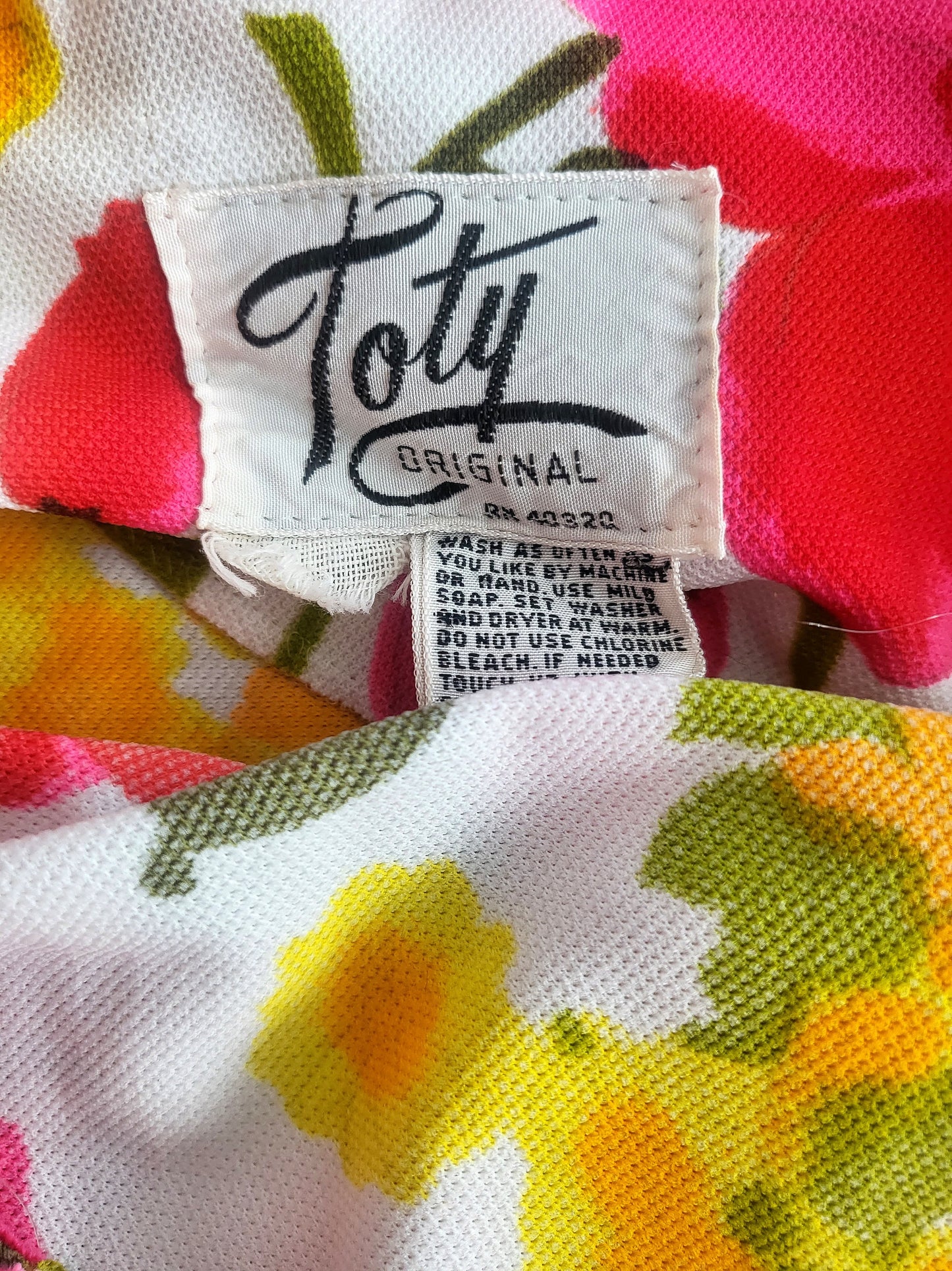 SOLD - Vintage 1960's-1970's "Toty Orginal" Pink Floral Halter Dress