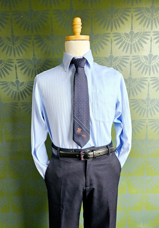 STYLE 5019 - Pre-owned "Ralph Lauren" Light Blue Striped Dress Shirt