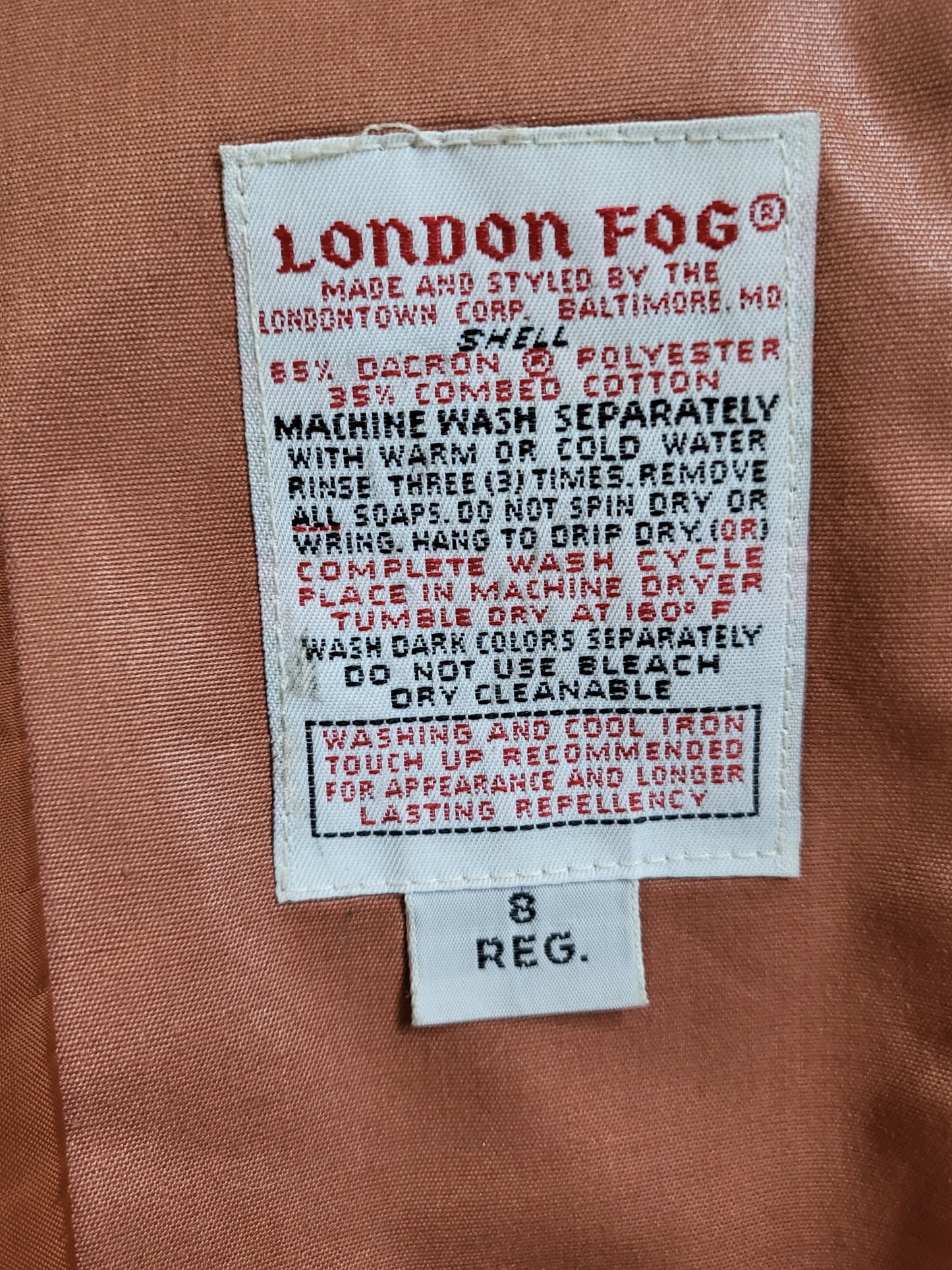 Vintage London Fog Rose Pink Coat