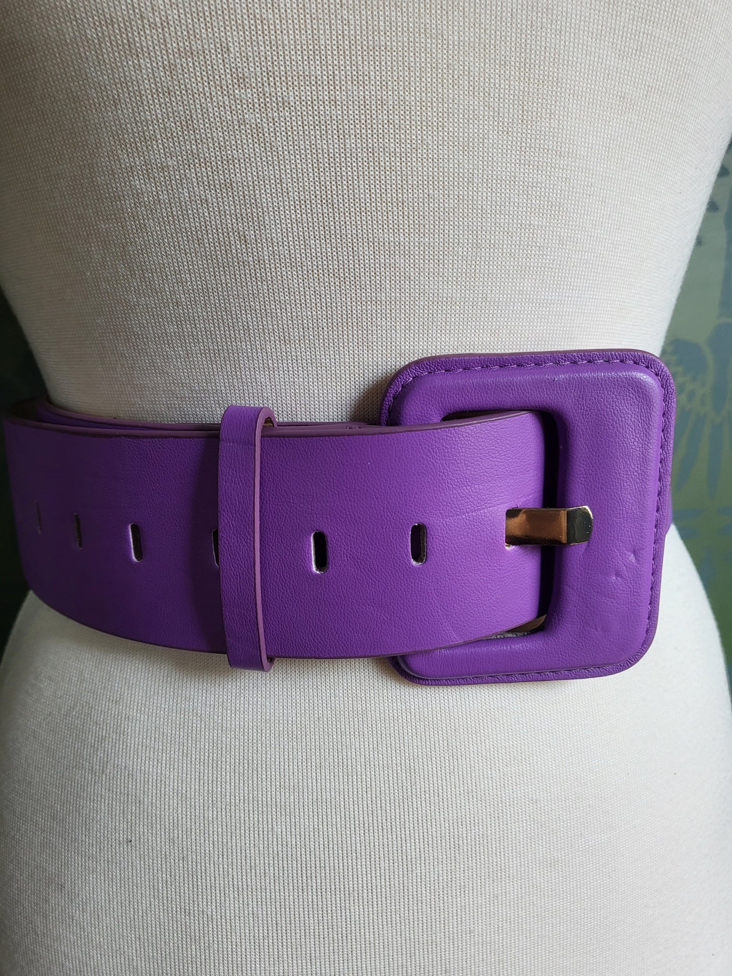 Vintage Style Wide Belt -Violet