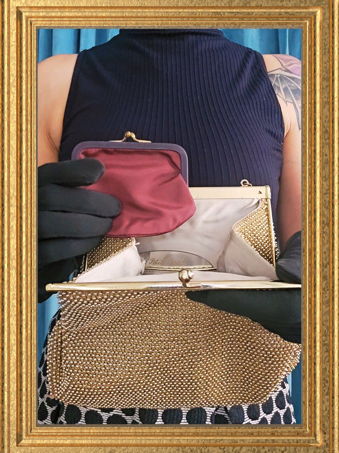 Style 2079 - "Lumured" Golden Petite Bead Handbag