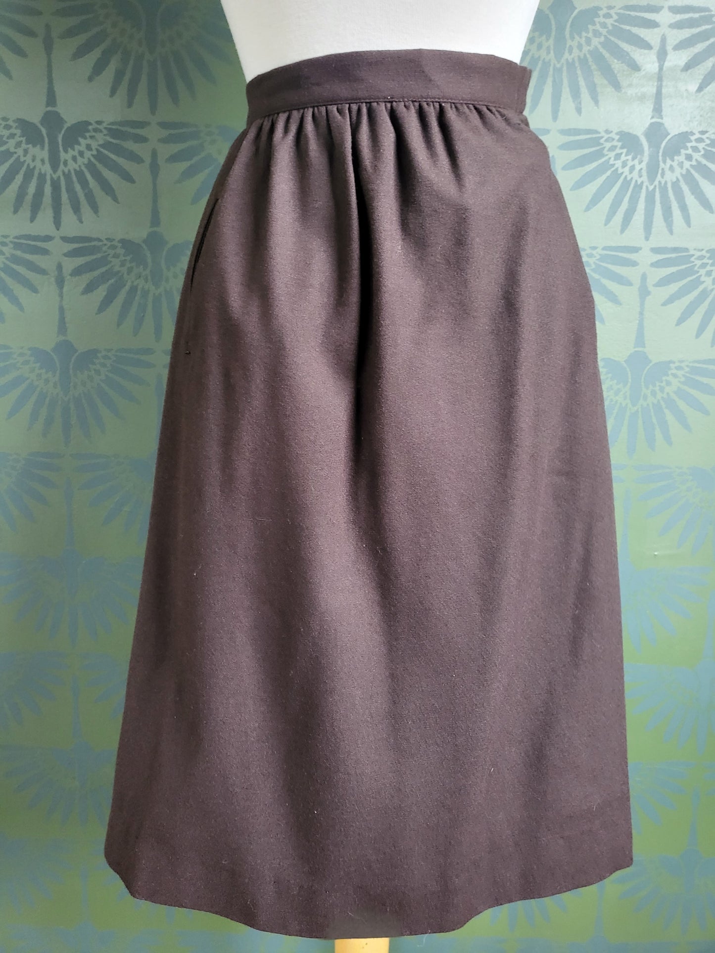 Vintage "David N." A-line Wool Skirt