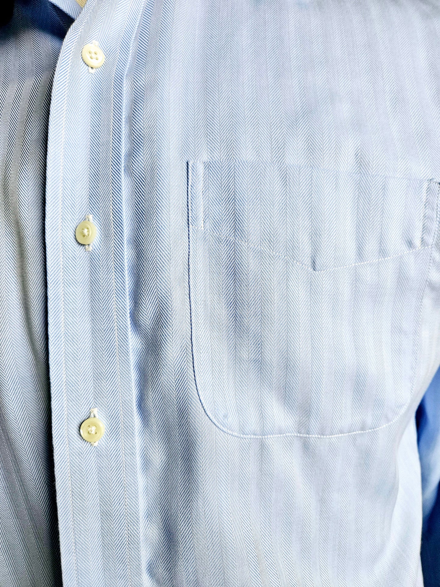 STYLE 5019 - Pre-owned "Ralph Lauren" Light Blue Striped Dress Shirt