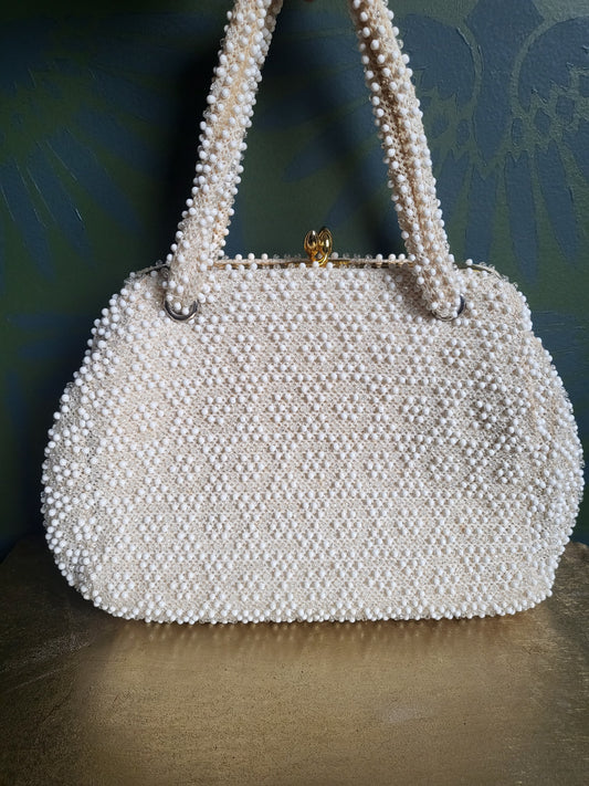 SOLD - Vintage 1950's-1960's Corde Bead Handbag Bag by Lumered