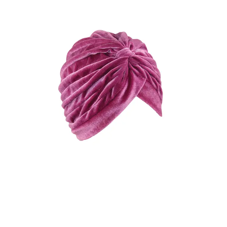 HAT67 - Velvet Turban-Pink