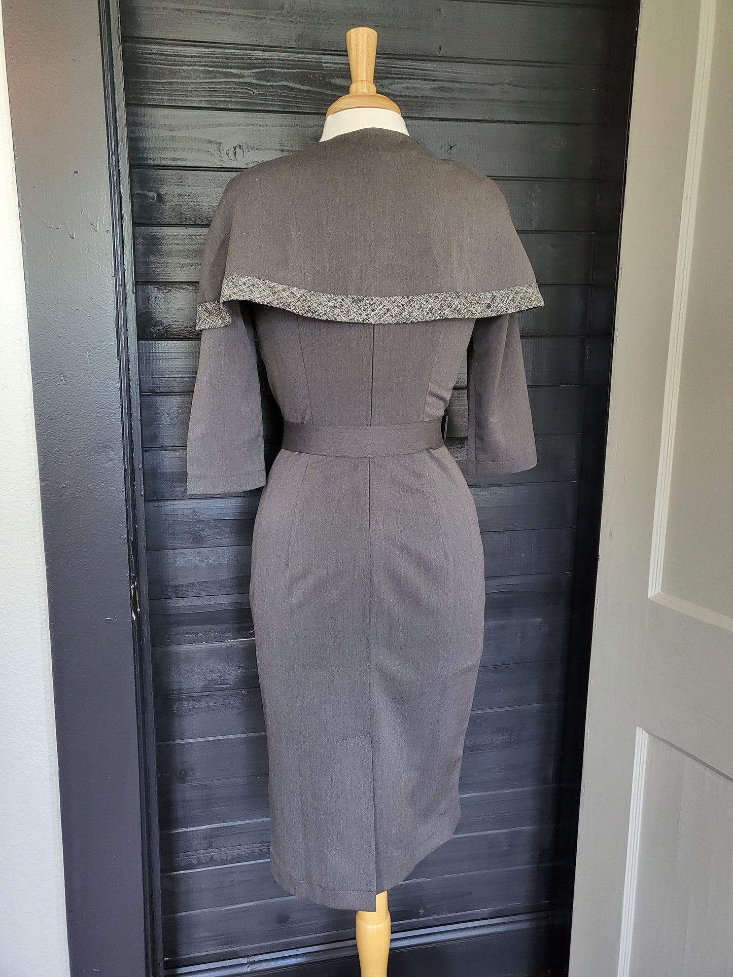 Derby - 1950s Style Pencil Dress with Matching Capelette