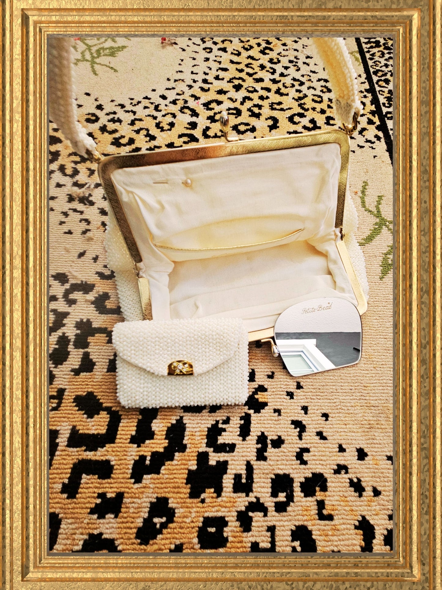 Style 2080 - Vintage Ivory Petite Bead Handbag