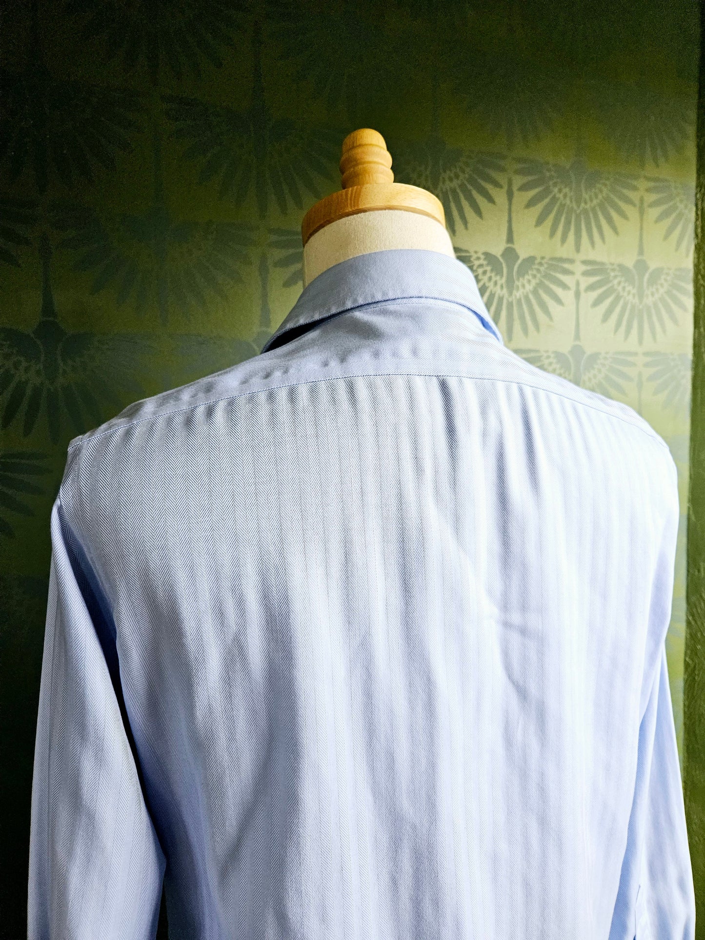 STYLE 5019 - Pre-owned "Ralph Lauren" Light Blue Striped Dress Shirt