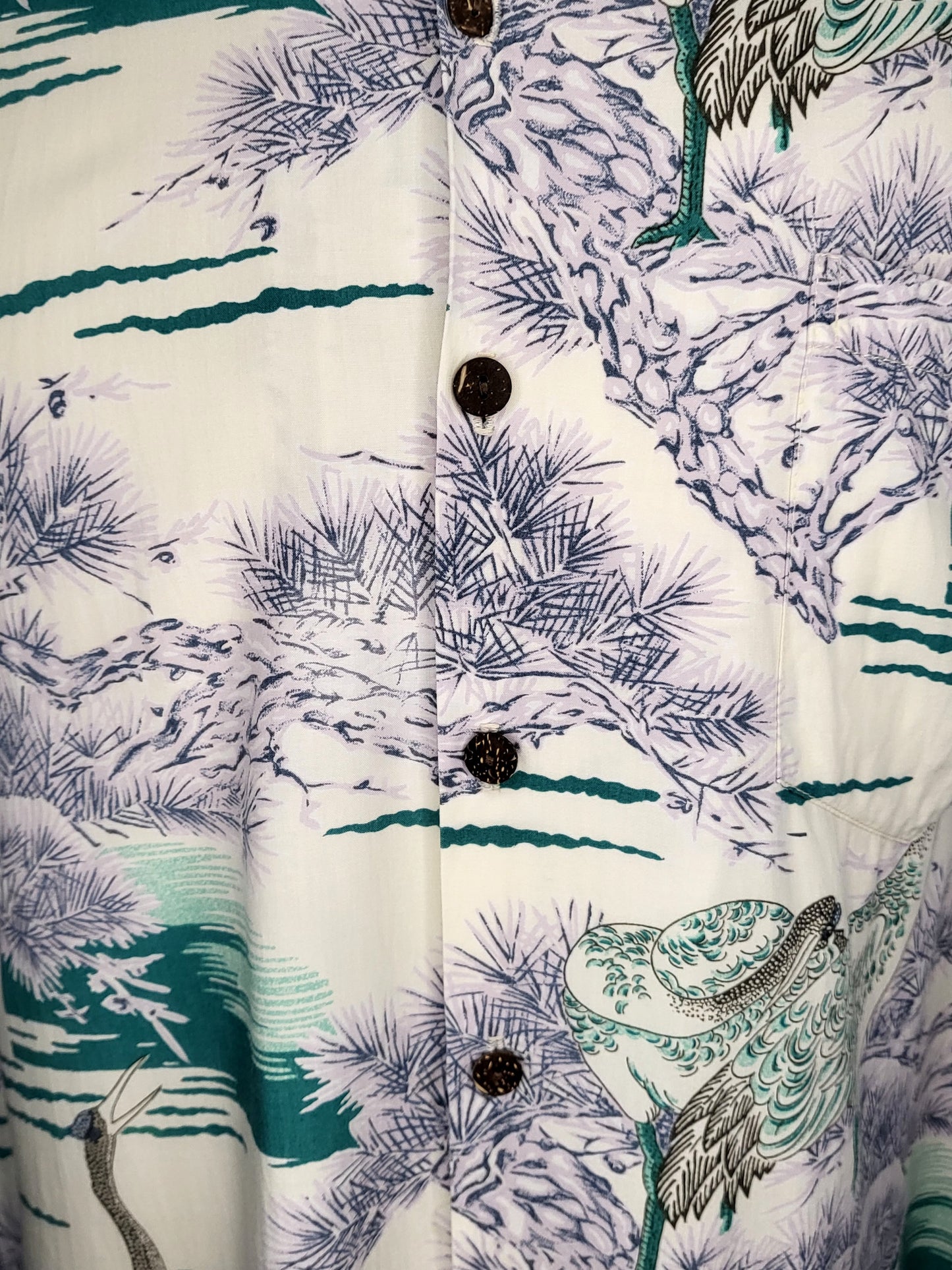 SOLD - Vintage "Pau Hana Hawai'i" Aloha Shirt with Birds - L