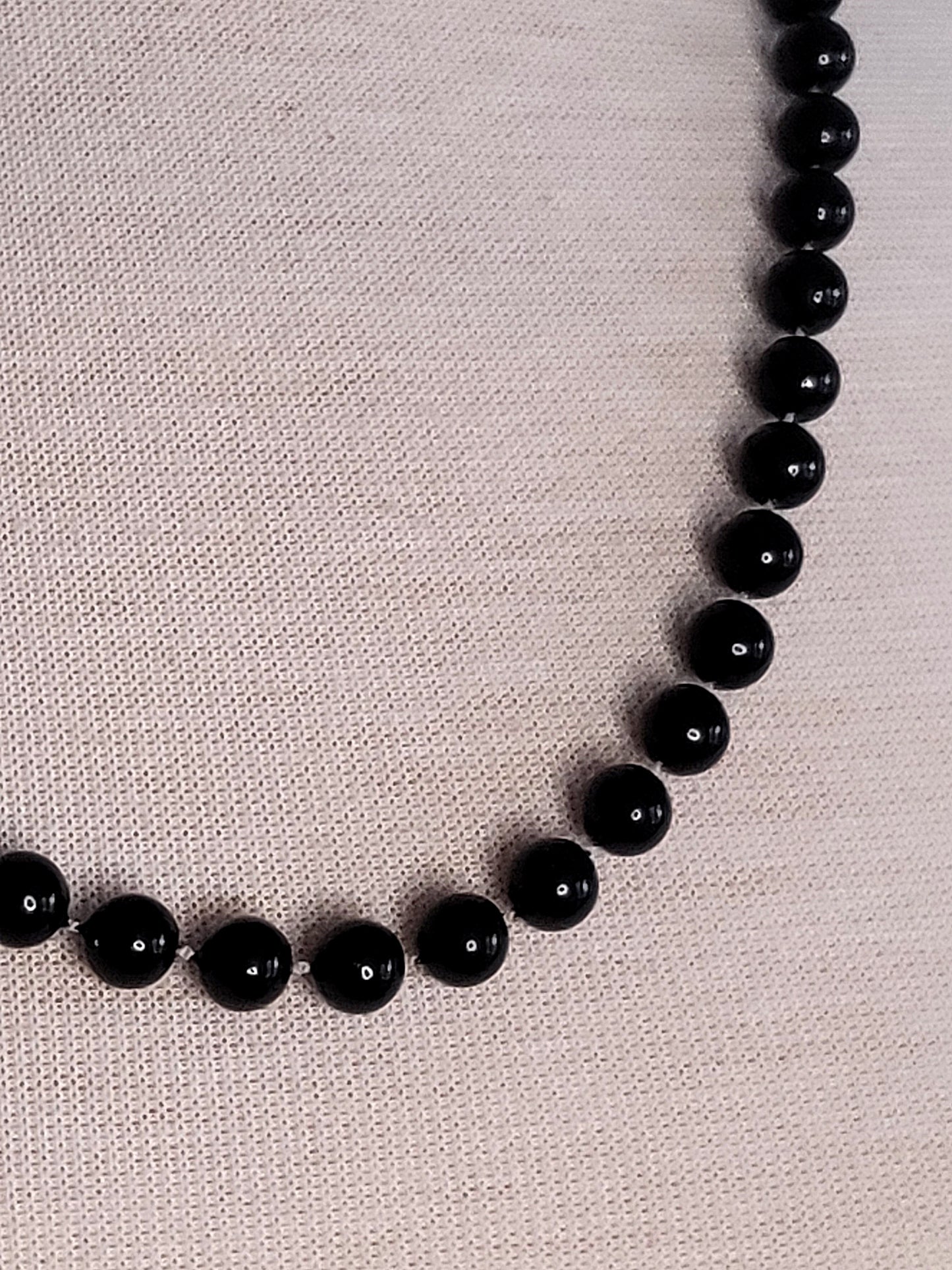 Vintage Black Beaded Necklace