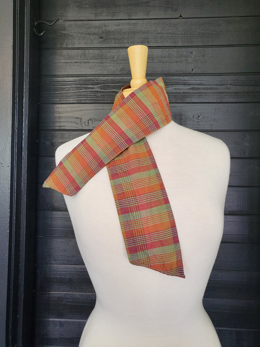 SOLD - Vintage Harvest Plaid Neck Scarf