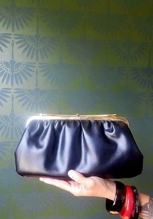 SOLD - Vintage Black and White Reversible Clutch