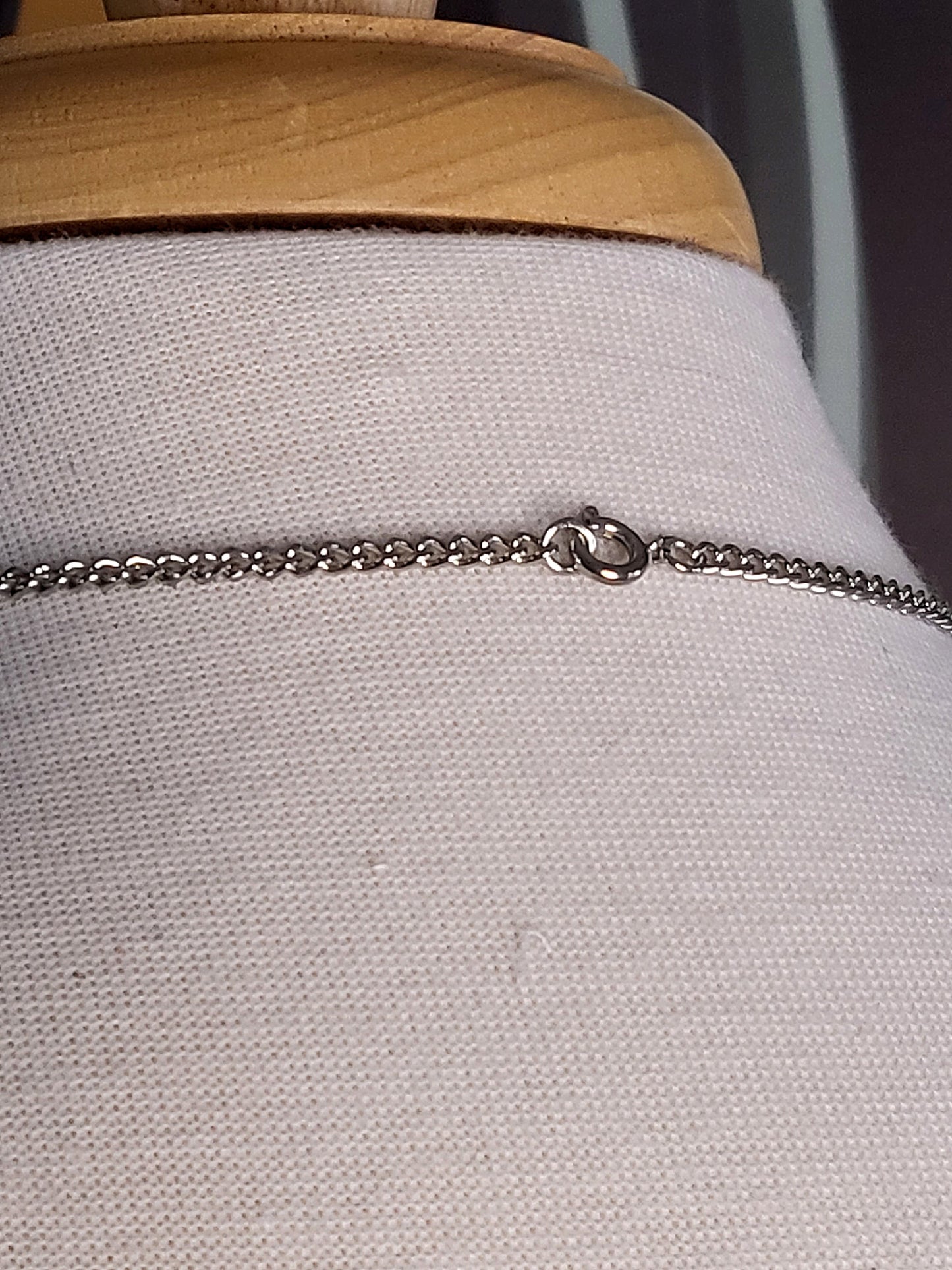 Vintage Long Silvertone Chain Necklace