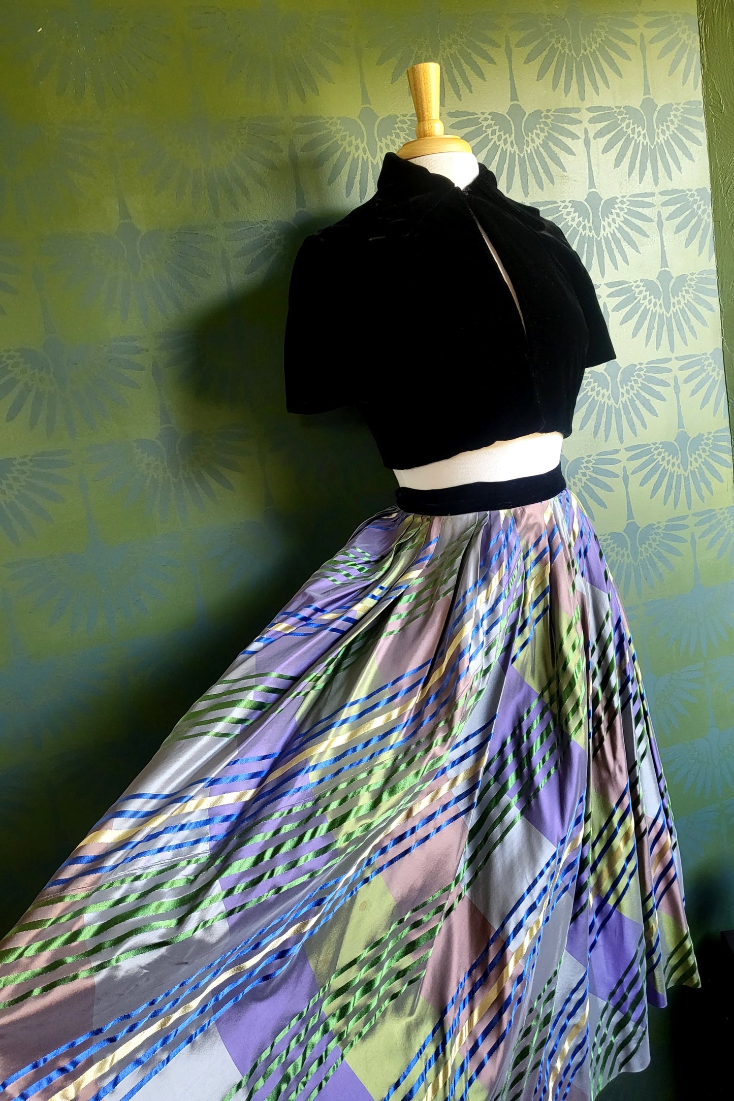 Vintage 1950's Jo Collins Full Skirt and Velvet Bolero Set