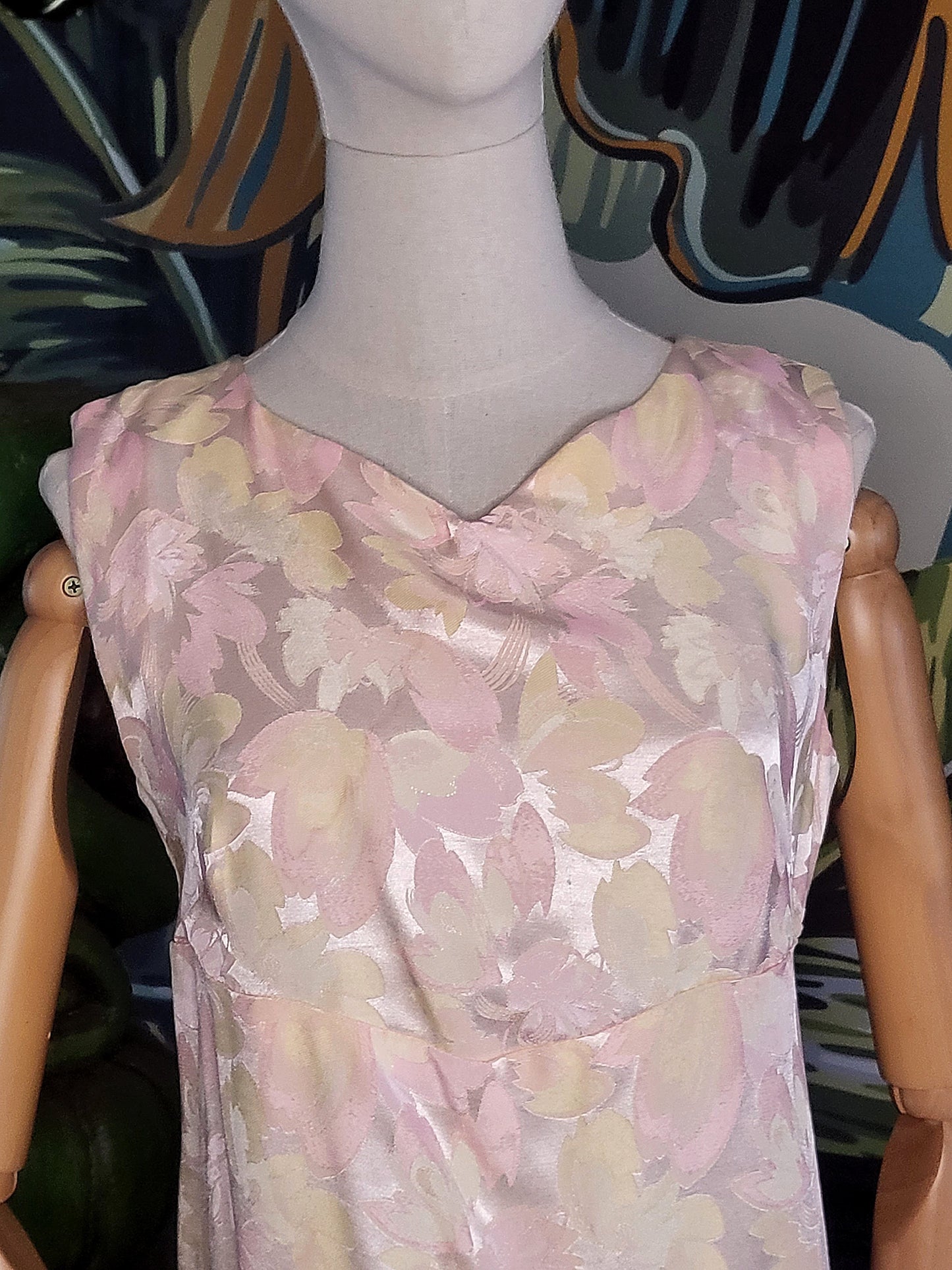 Vintage 1960's Pink Floral Gown