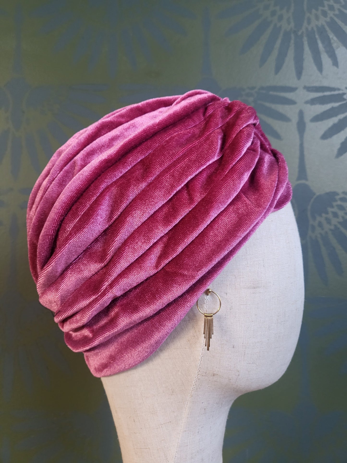 HAT67 - Velvet Turban-Pink