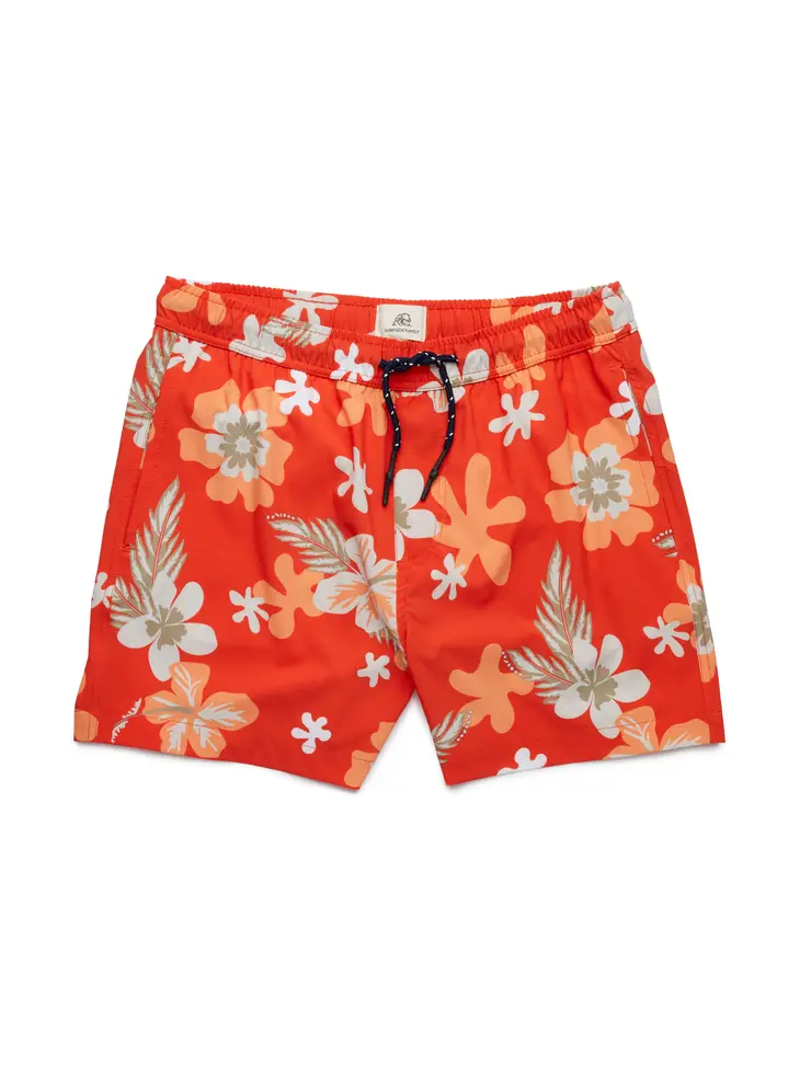 Jimmy Floral Lined Volley Swim Trucks - Tiger Lily