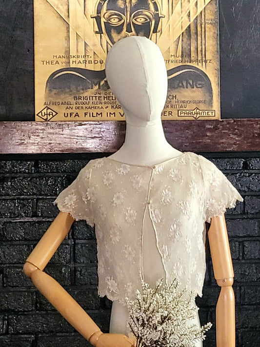 SOLD - Vintage Ivory Lace Bolero