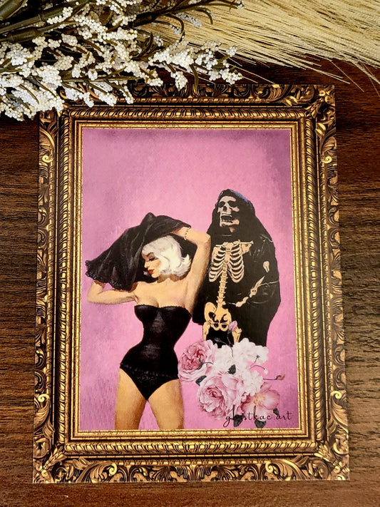 NVR Maiden & Death Pulp Art Postcard X GhostKae Art