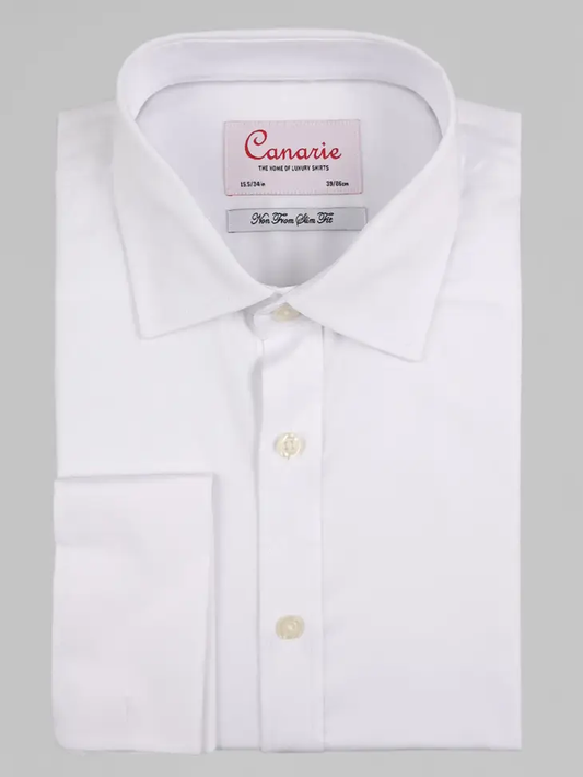 Formal White Twill Collared Shirt