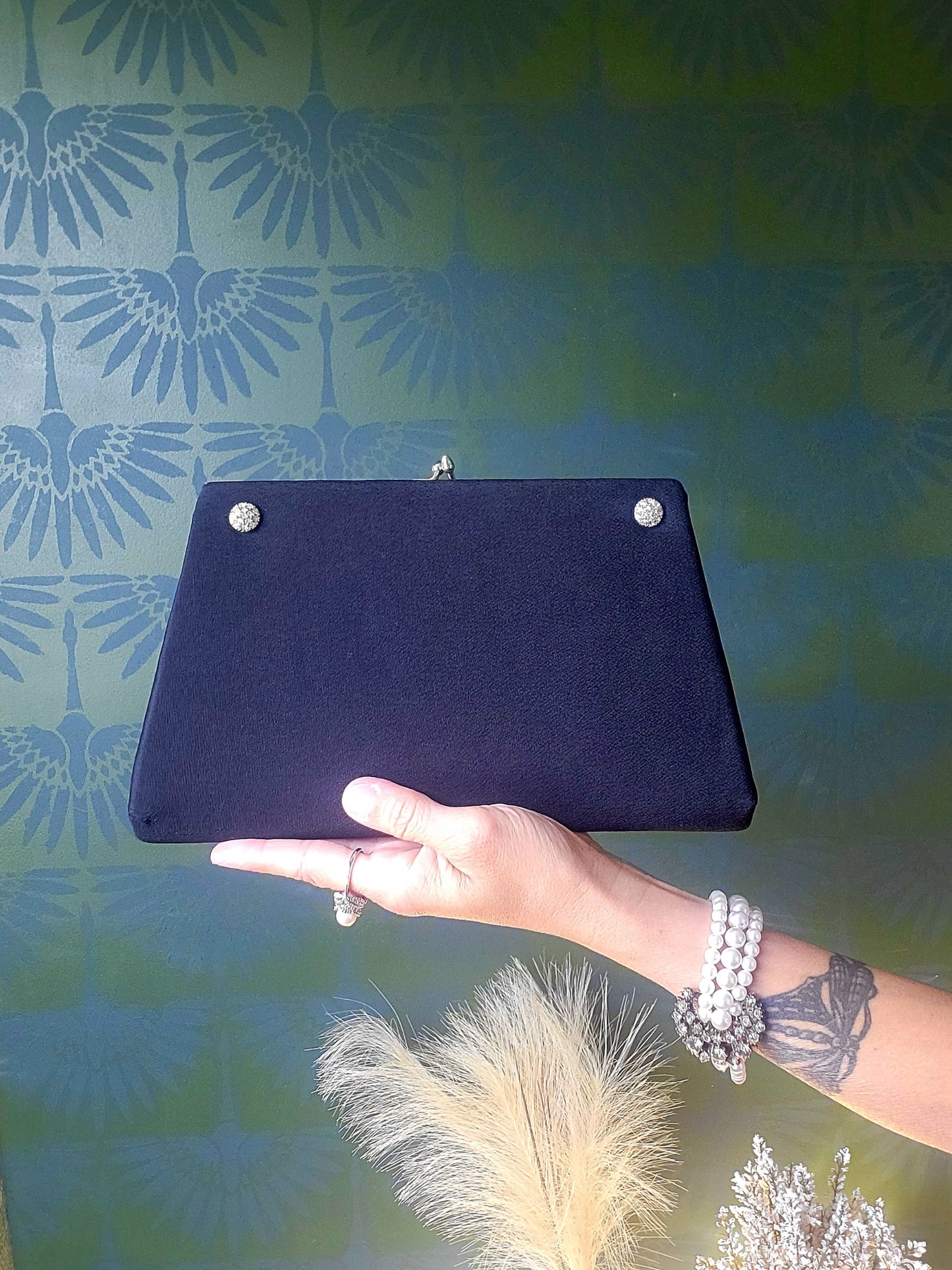 Vintage 1950's-1960's Harry Levine ("HL") Black Evening Bag