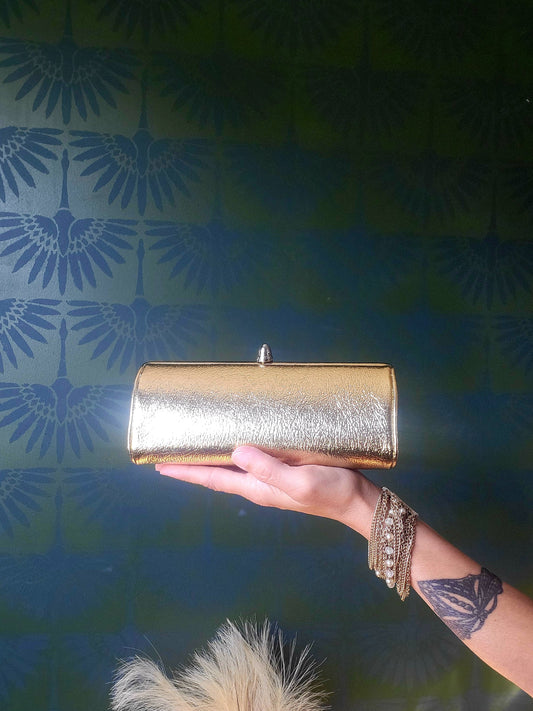 Vintage Golden Barrell Clutch