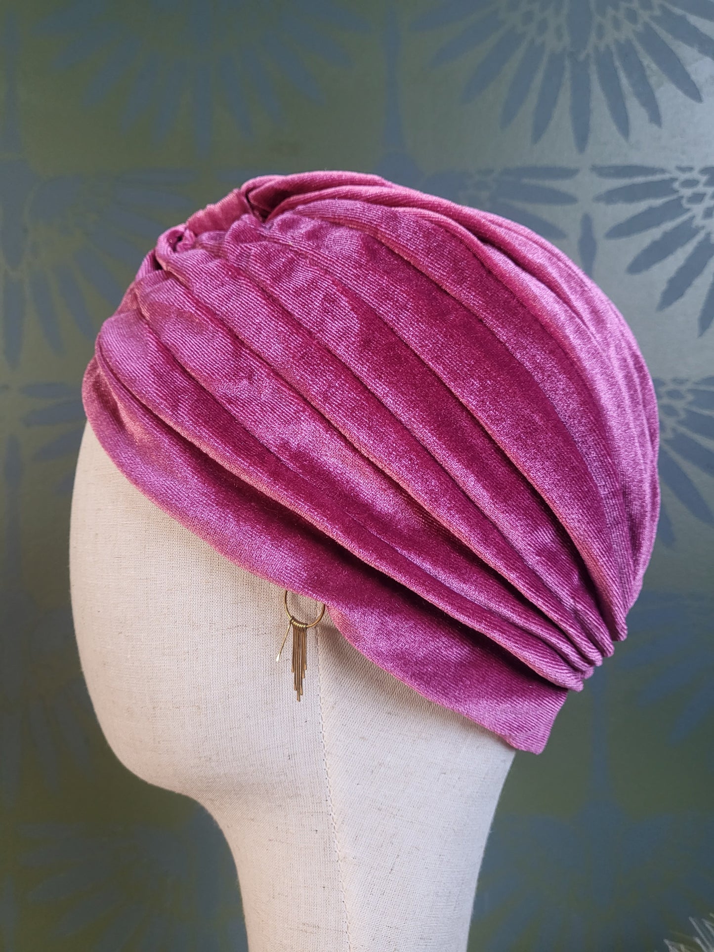 HAT67 - Velvet Turban-Pink