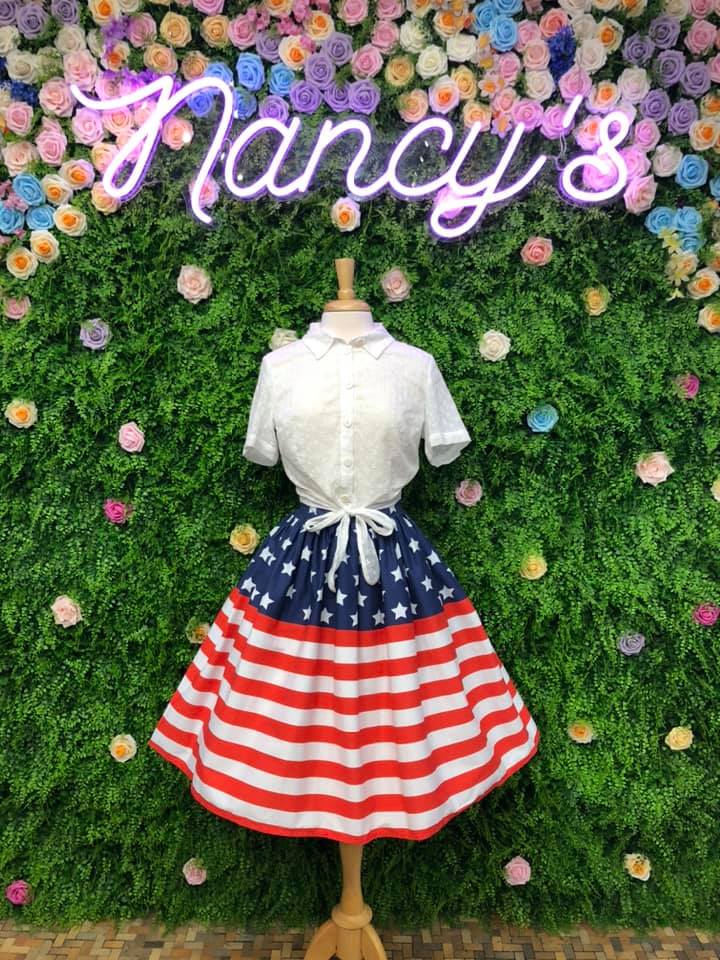 Stars and Stripes Flag Swing Skirt