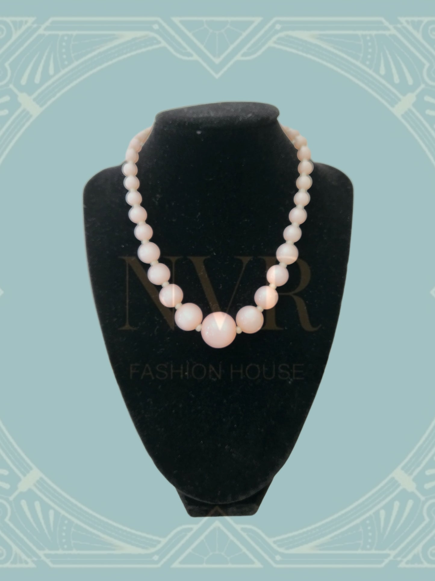 SOLD - Vintage Bubble Gum Pink Large Faux Pearl Necklace and Earrings Set (Clip-on)