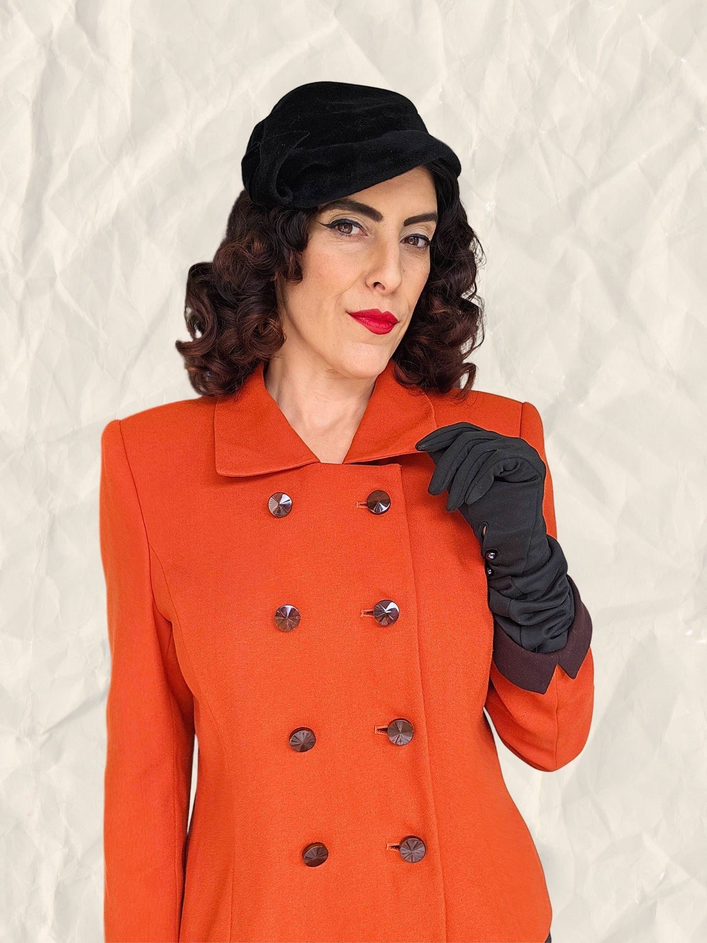 SOLD - Vintage 1980's "Kasper ASL" Petite Pumpkin Orange Blazer