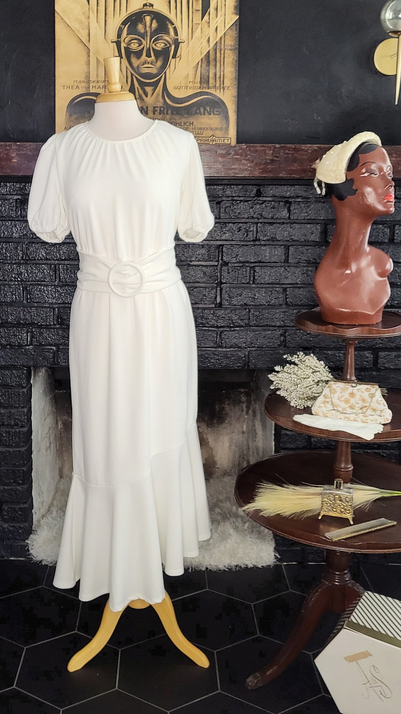 STYLE 1016 - 1930's Style White Fishtail Wedding Dress