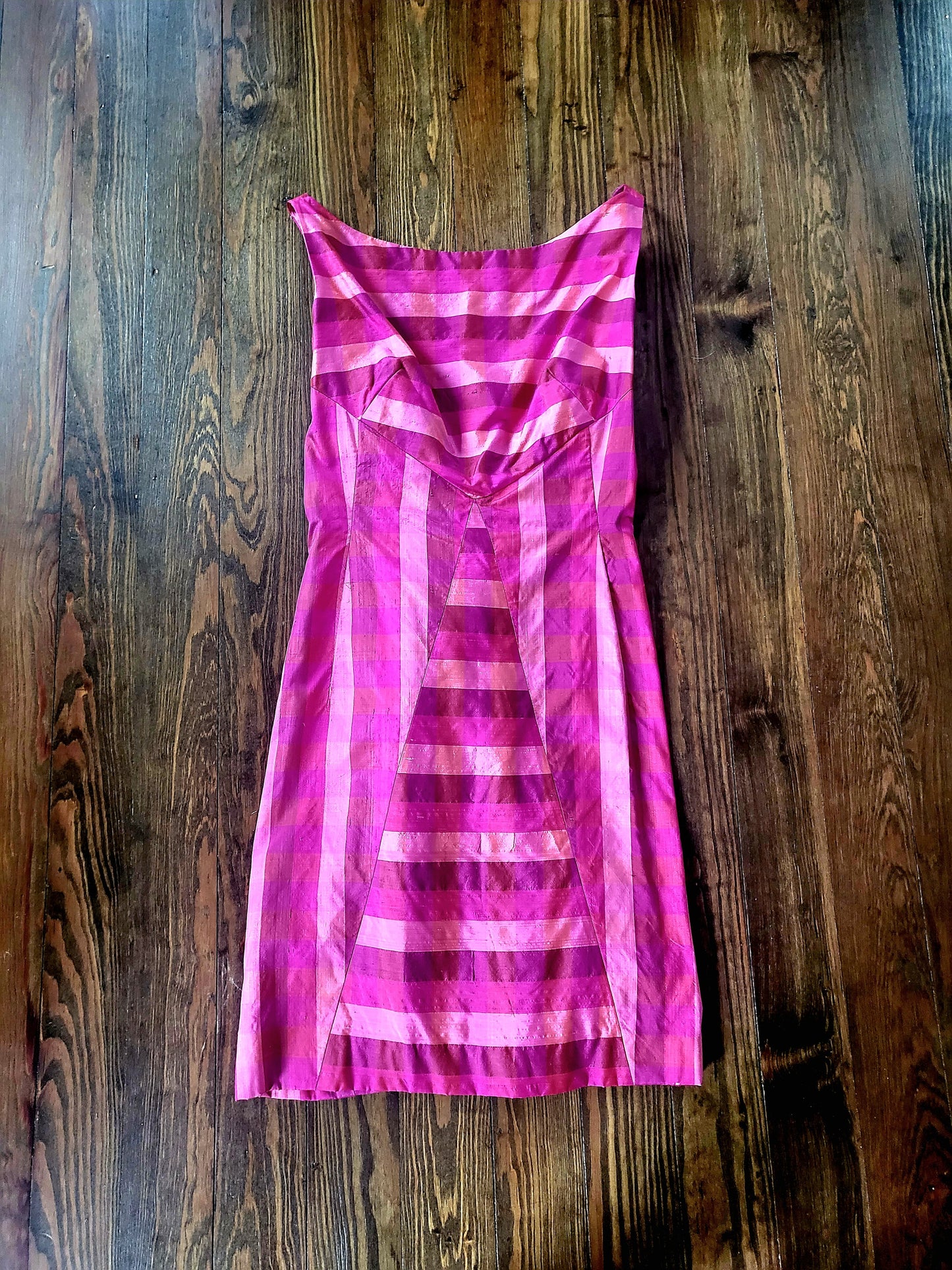 SOLD - Vintage 1960's Vibrant Magenta Cocktail Dress