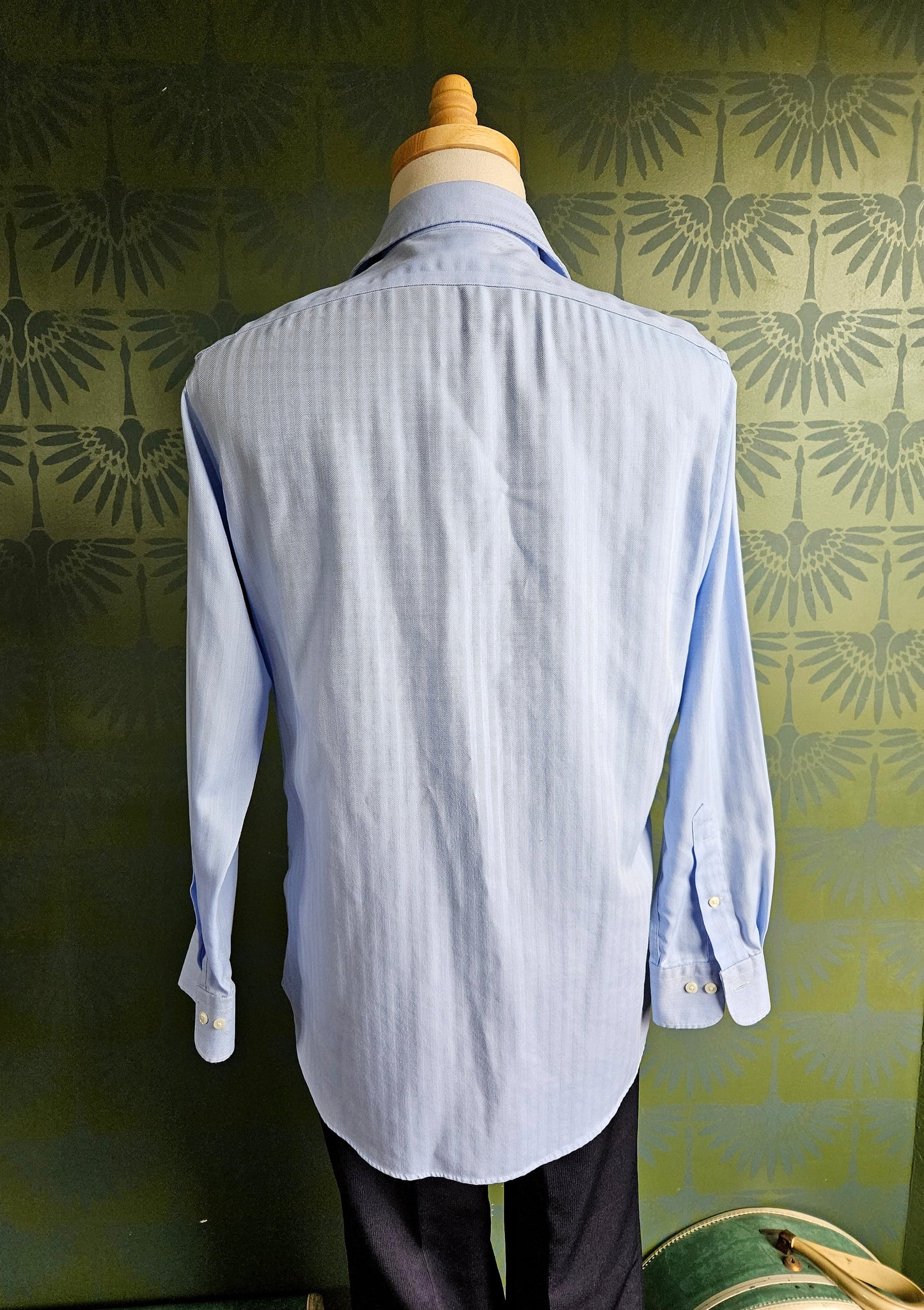 STYLE 5019 - Pre-owned "Ralph Lauren" Light Blue Striped Dress Shirt