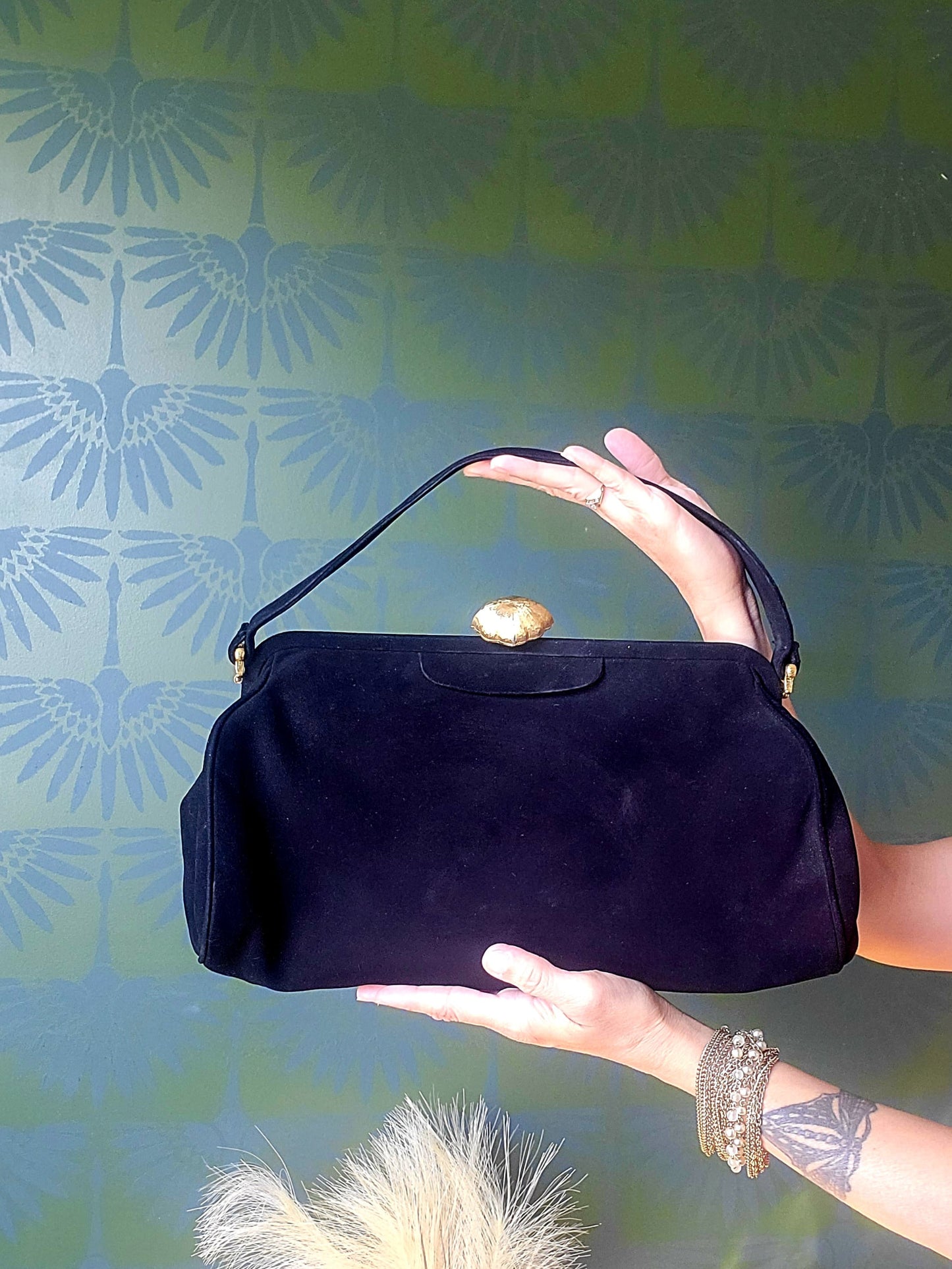 SOLD - Vintage 1940's-1950's Koret Kid Suede Handbag