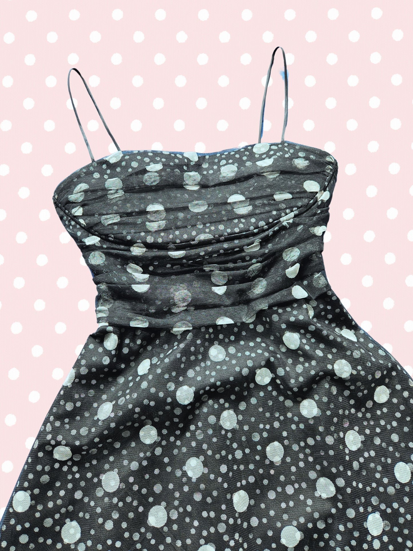 SOLD - Vintage 1980's "Jessica Howard" Polka Dot Party Dress