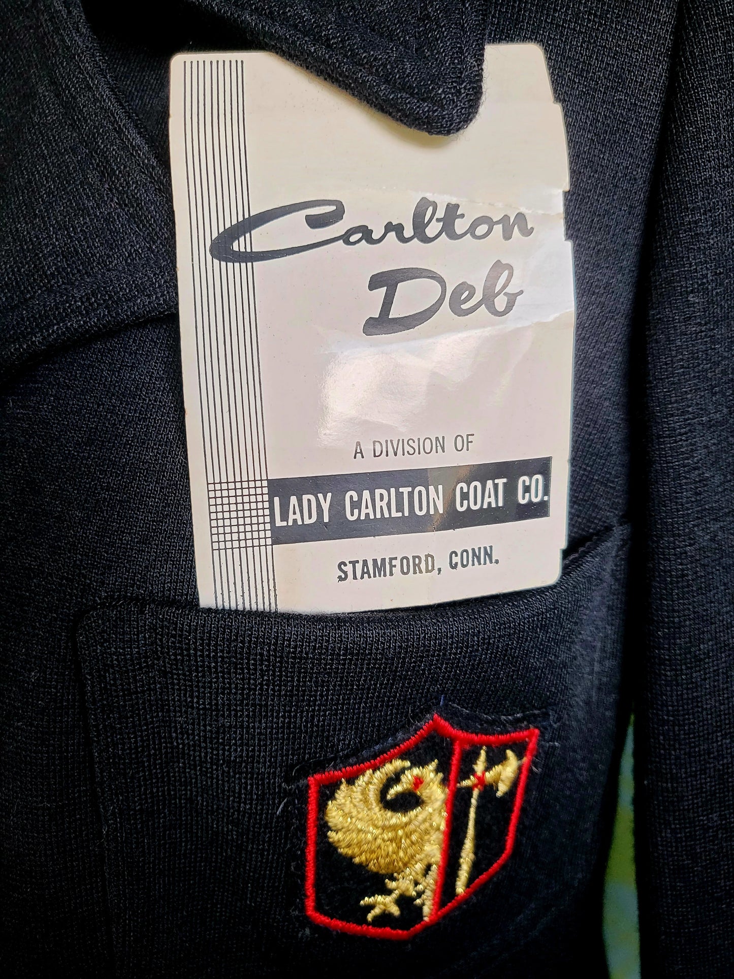 STYLE 8006 - Vintage "Carlton Deb" Navy Crested Blazer