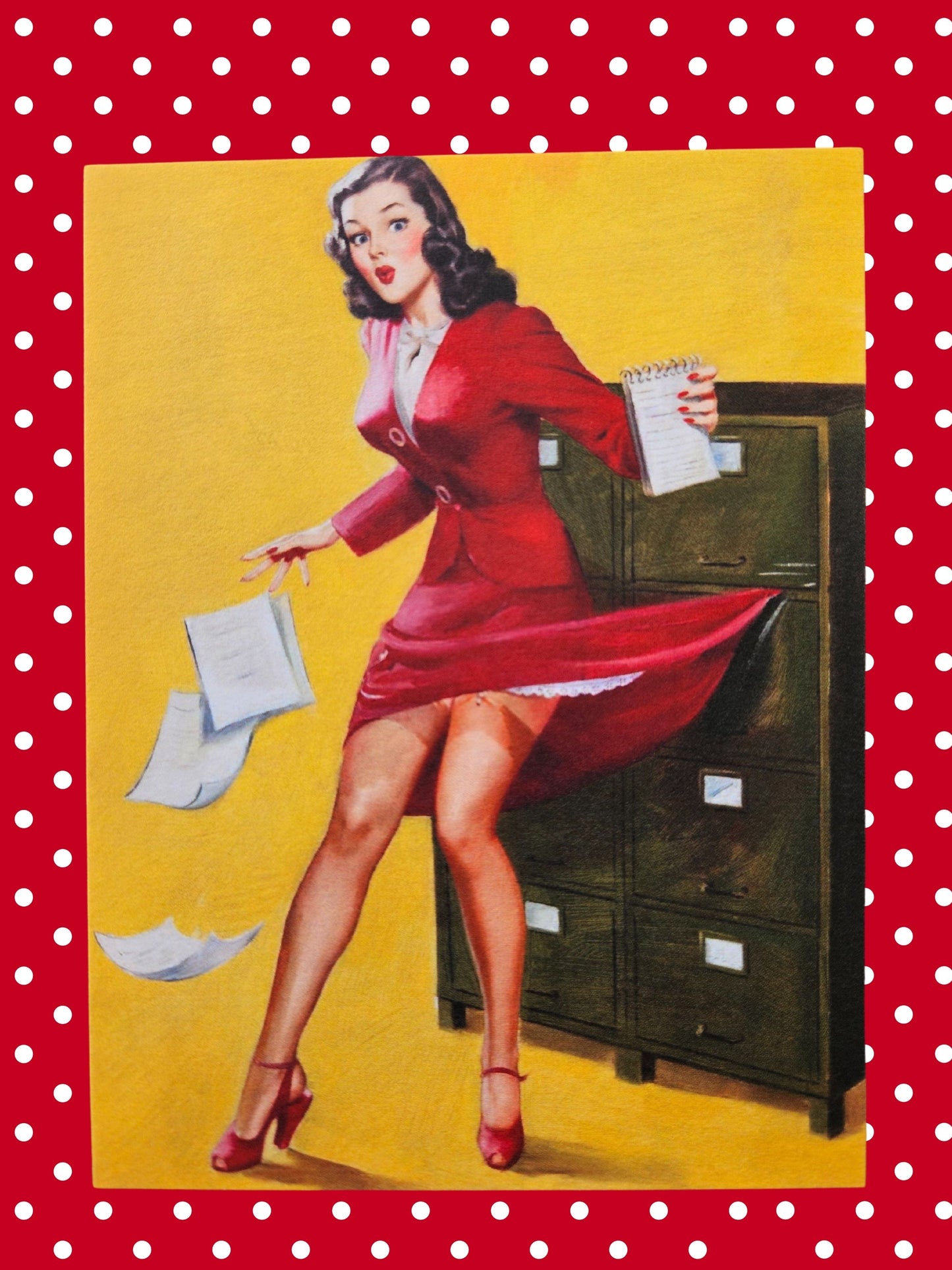 SOLD - Vintage Handkerchief Pinup Card