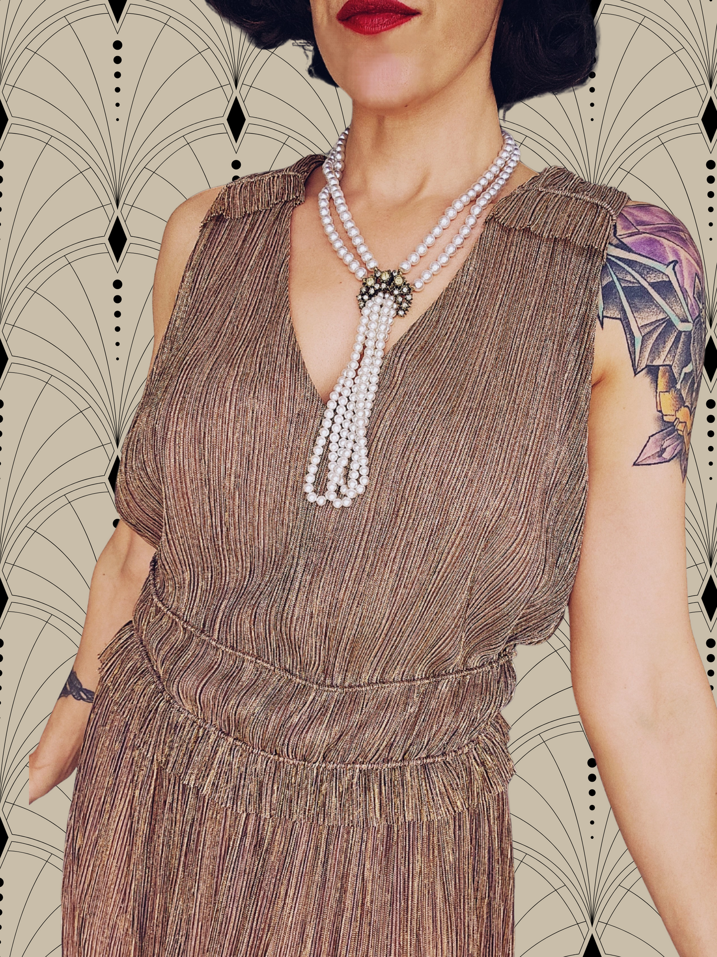 STYLE 1046 - 1920's Style "Taylor" Bronze Grecian Dress