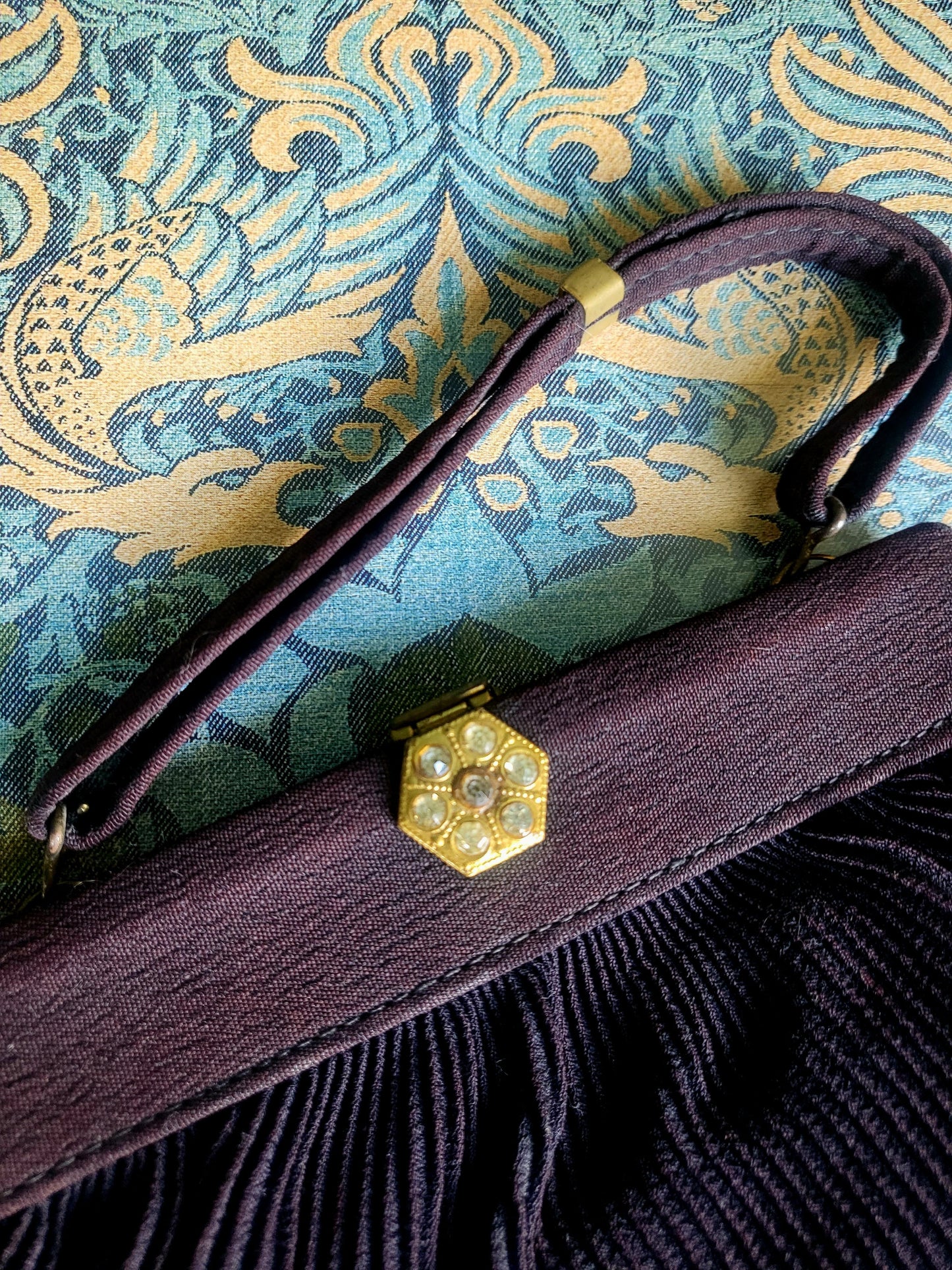 Vintage 1940's Silk Crepe Deco Evening bag