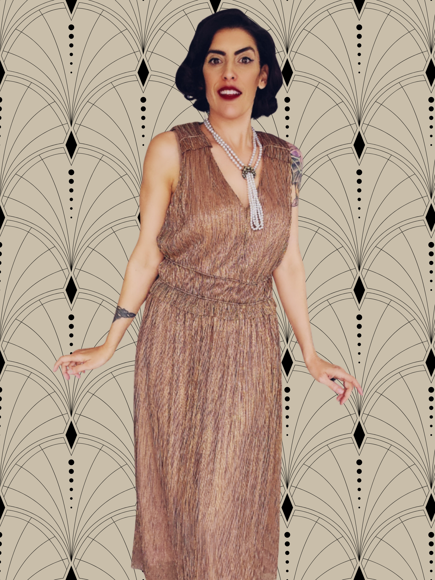 STYLE 1046 - 1920's Style "Taylor" Bronze Grecian Dress