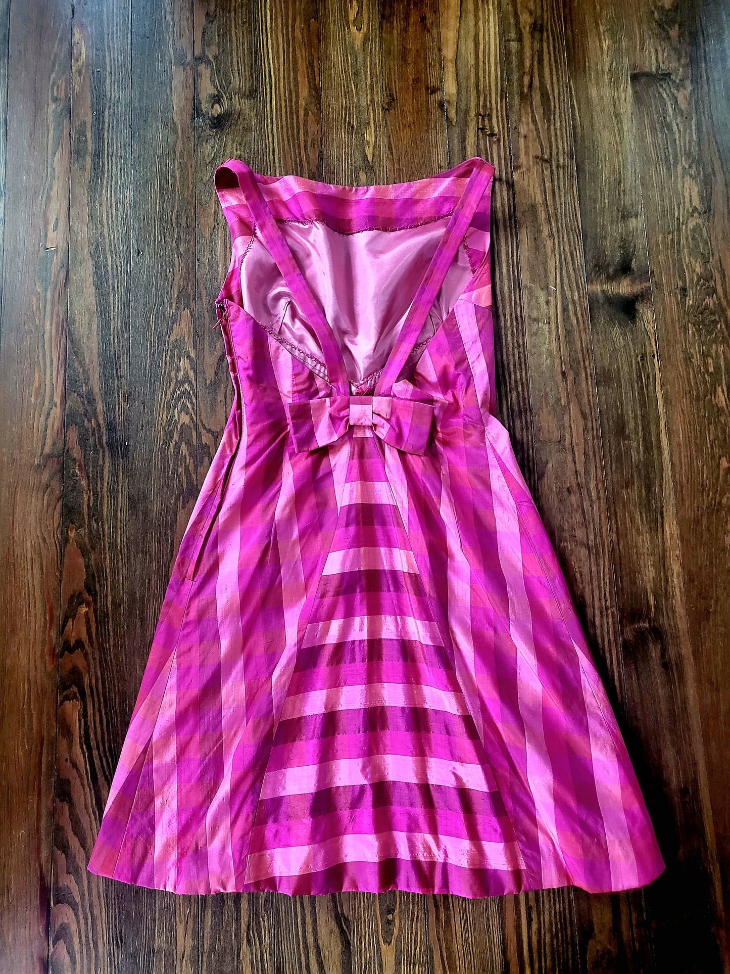 SOLD - Vintage 1960's Vibrant Magenta Cocktail Dress