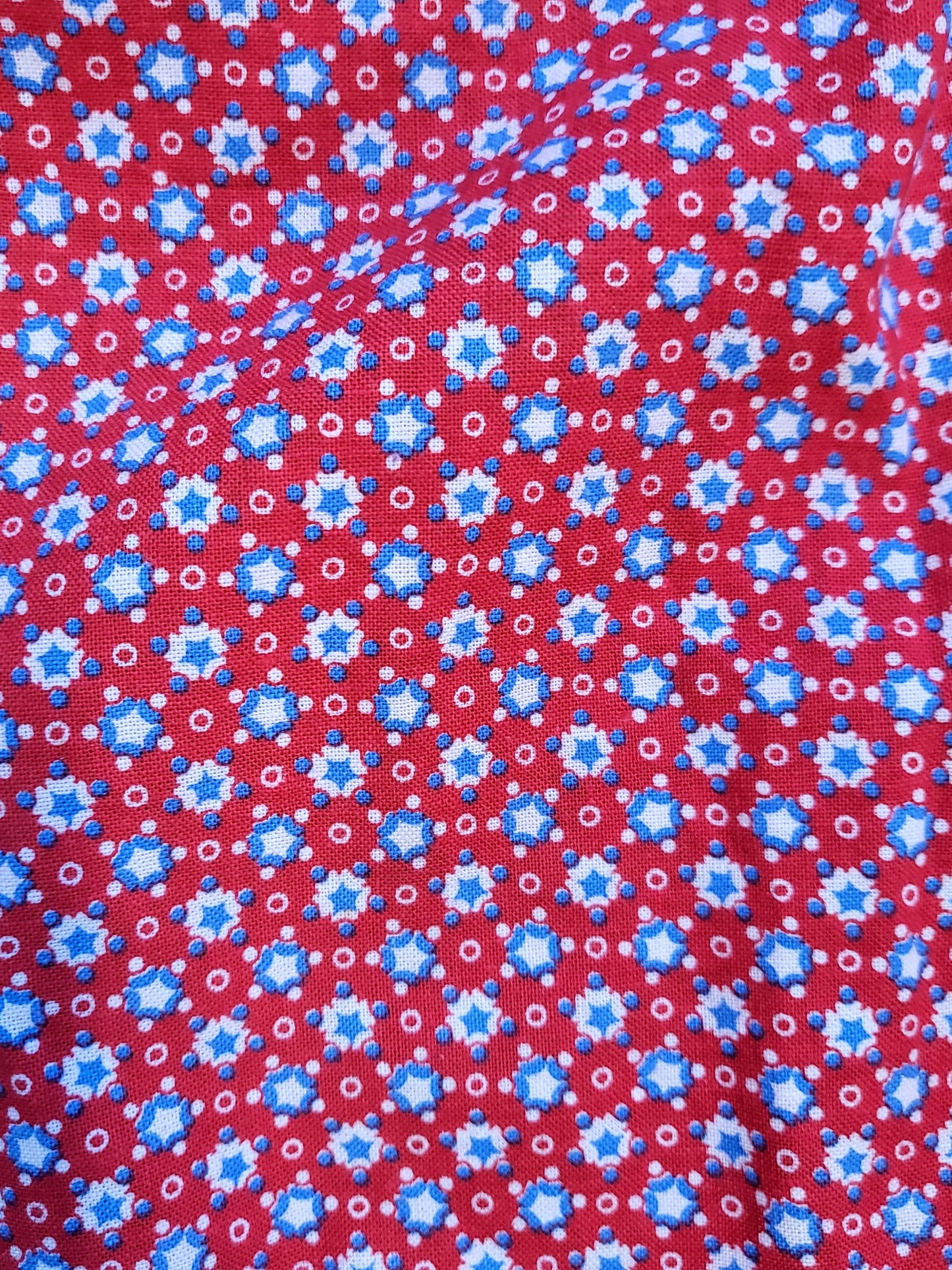 Apron 03Rep - Red, White and Blue Ditsy Dot Half Apron