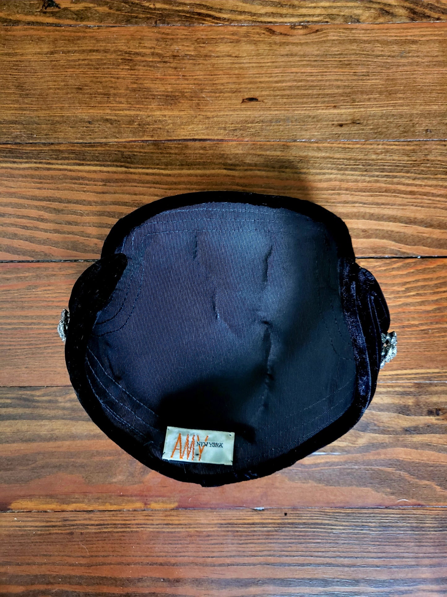 HAT80 - Vintage 1950's "Amy New York" Black Velvet Juliet Cap