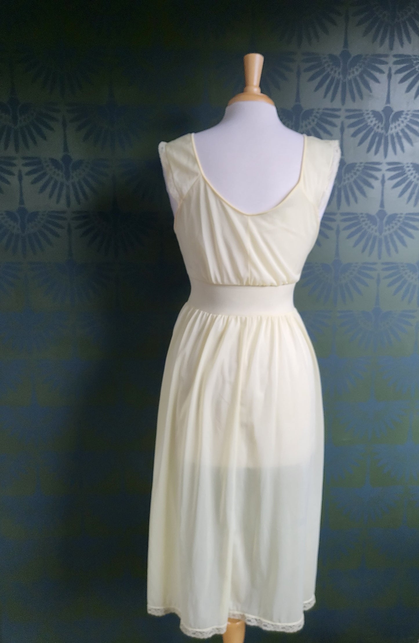 SOLD - Vintage 1950's-1960's Lemon Yellow Chiffon Slip Negligee