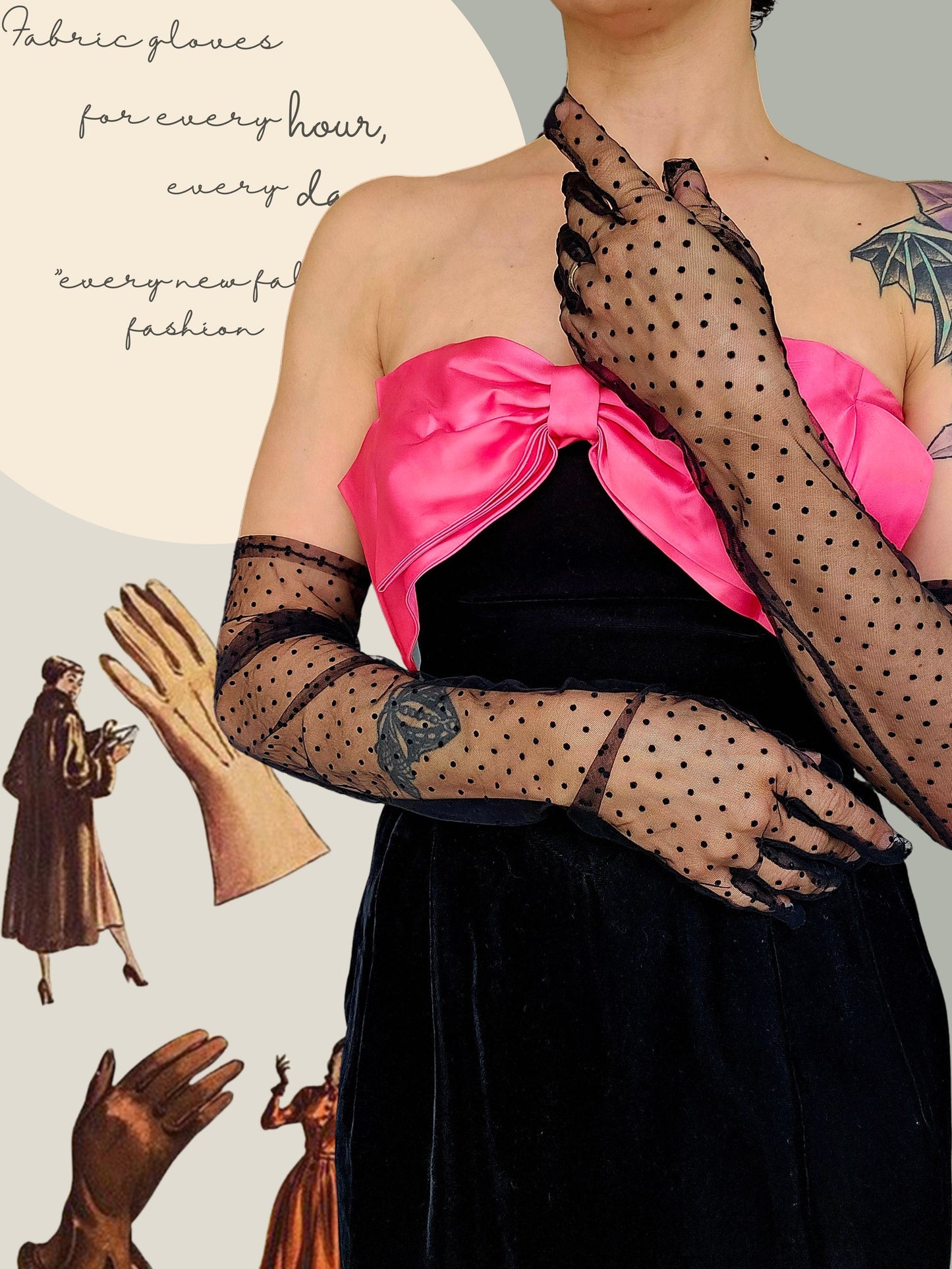 STYLE 3042 - Sheer Dot Opera Gloves